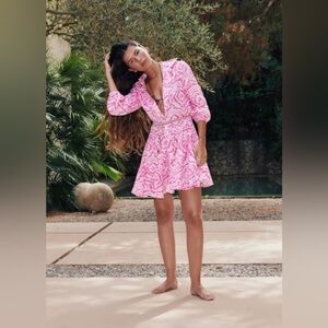 Zara Pink and White Women's Dress/Swim Cover-Up